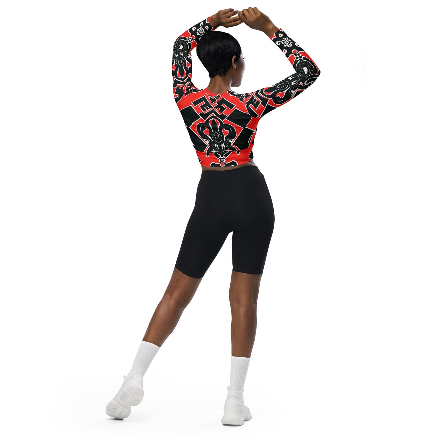 DMV 0017 Boho Recycled long-sleeve crop top