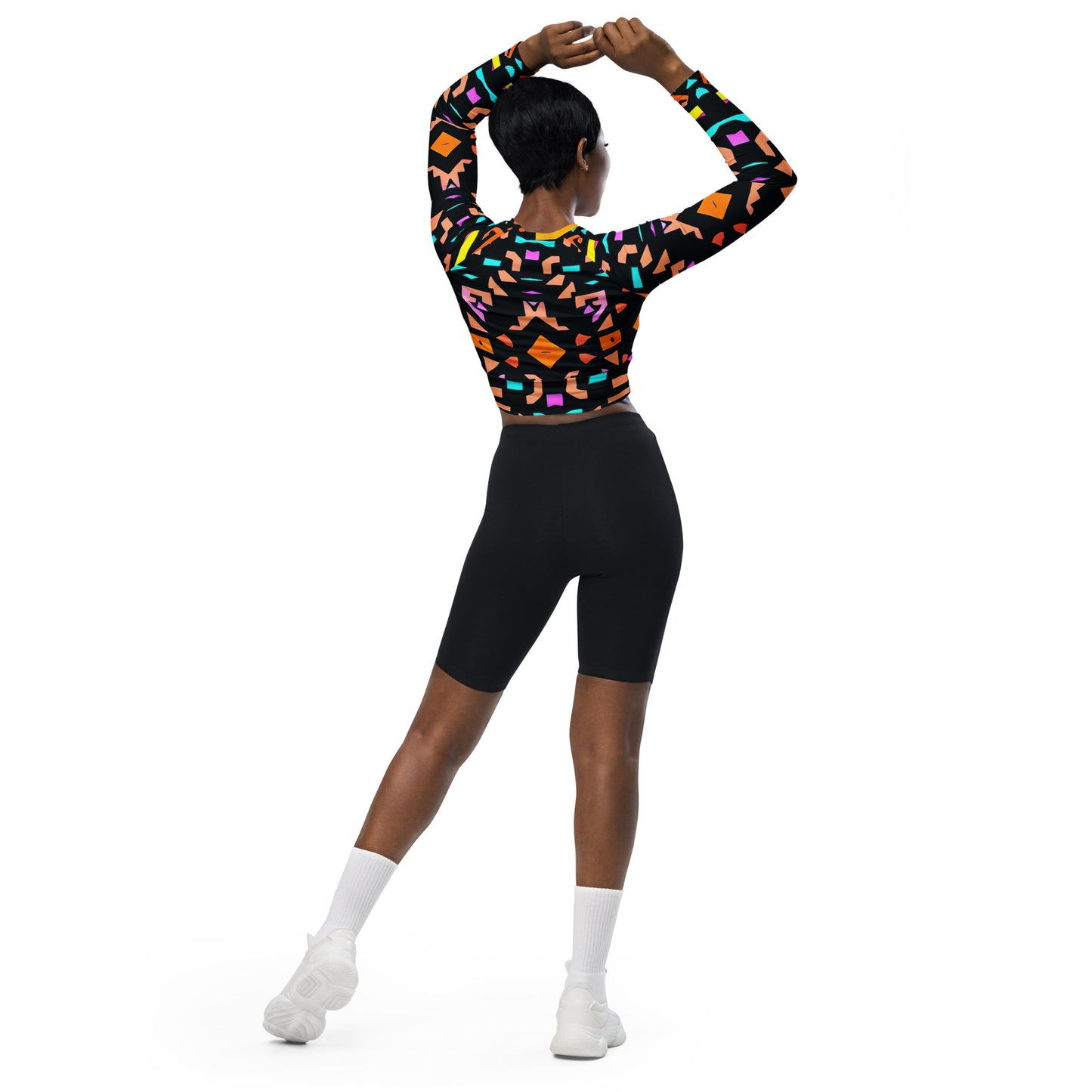 DMV 0147 Boho Recycled long-sleeve crop top