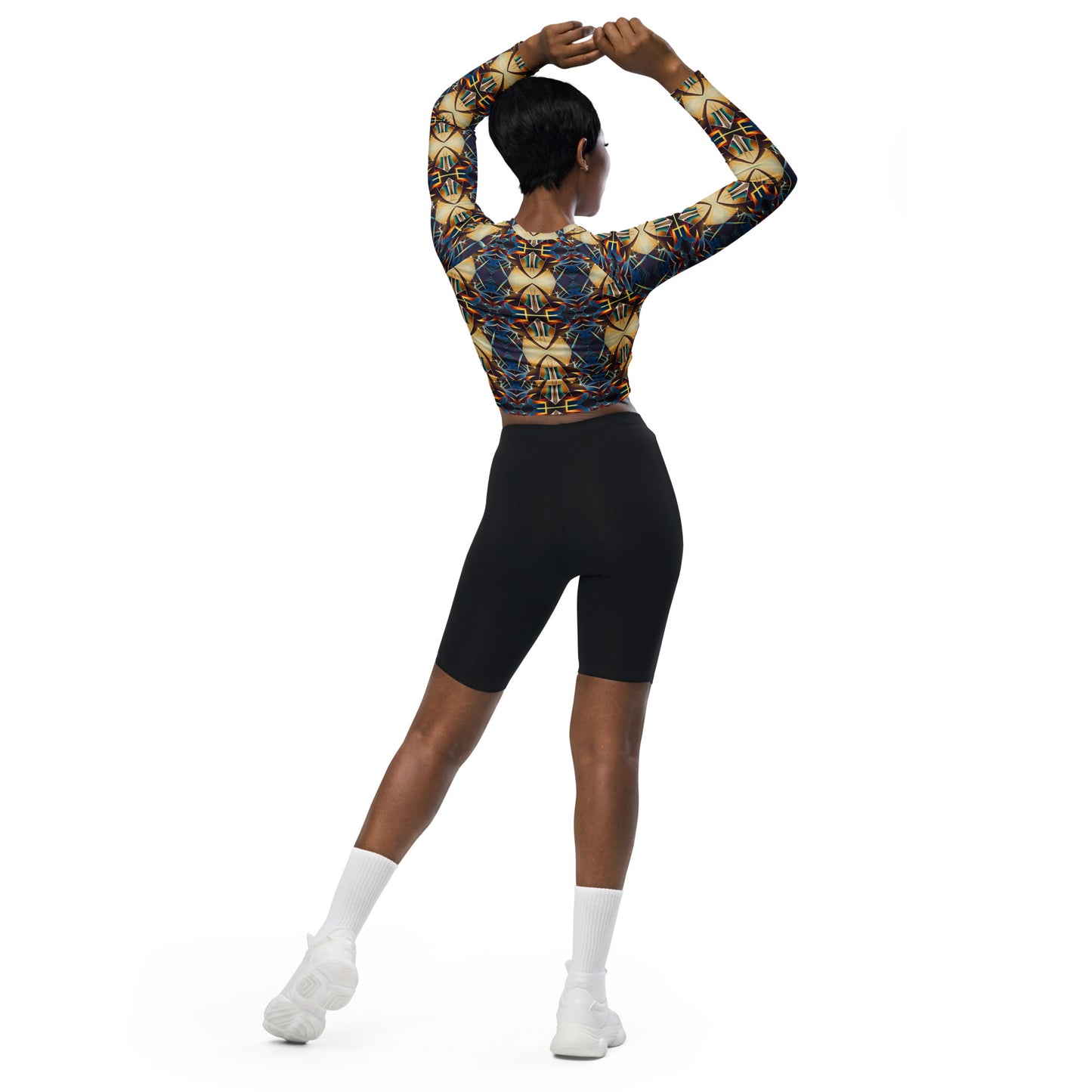 DMV 0406 Conceptual Artsy Recycled long-sleeve crop top