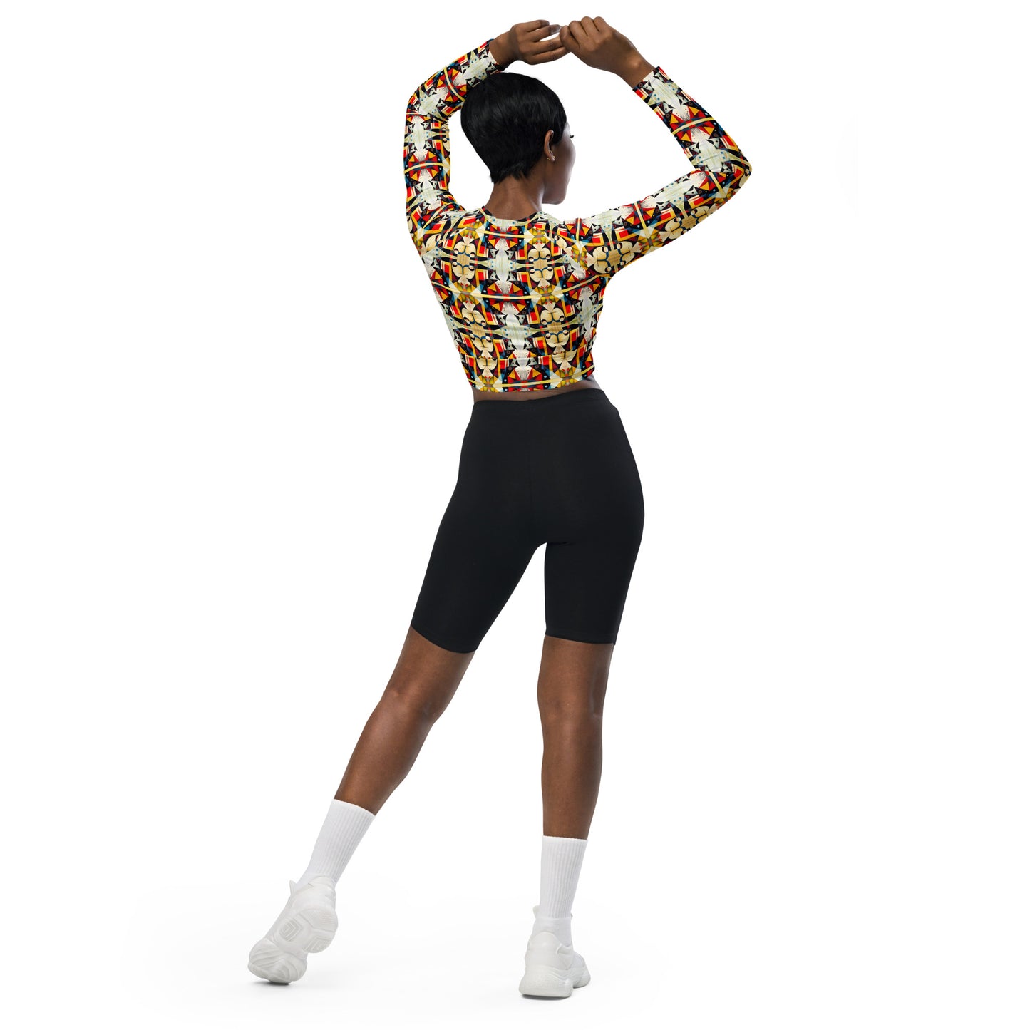 DMV 0517 Chic Boho Recycled long-sleeve crop top