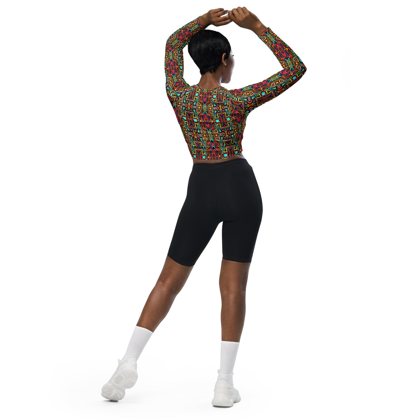 DMV 0632 Psy Artsy Recycled long-sleeve crop top