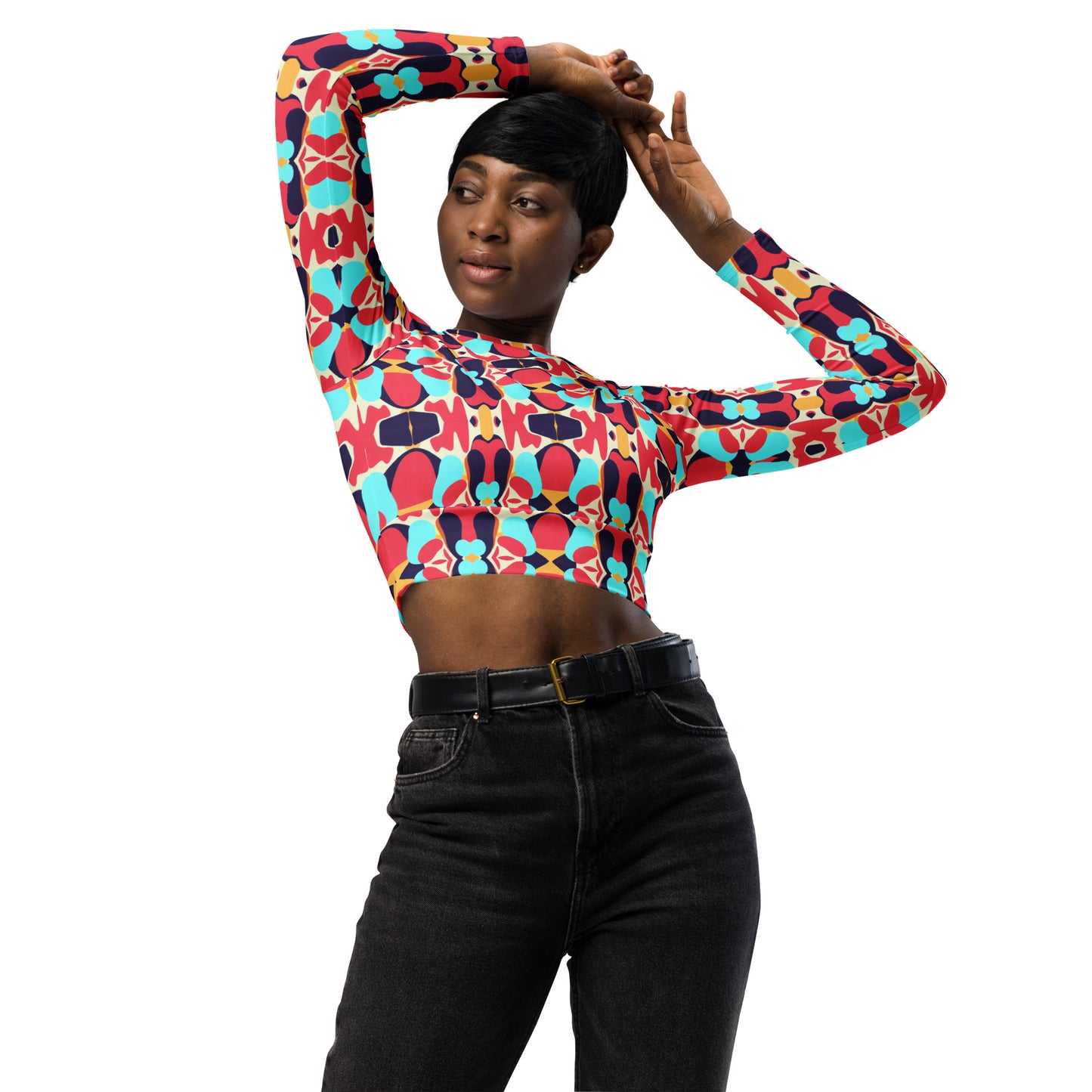 DMV 0030 Vintage Artsy Recycled long-sleeve crop top