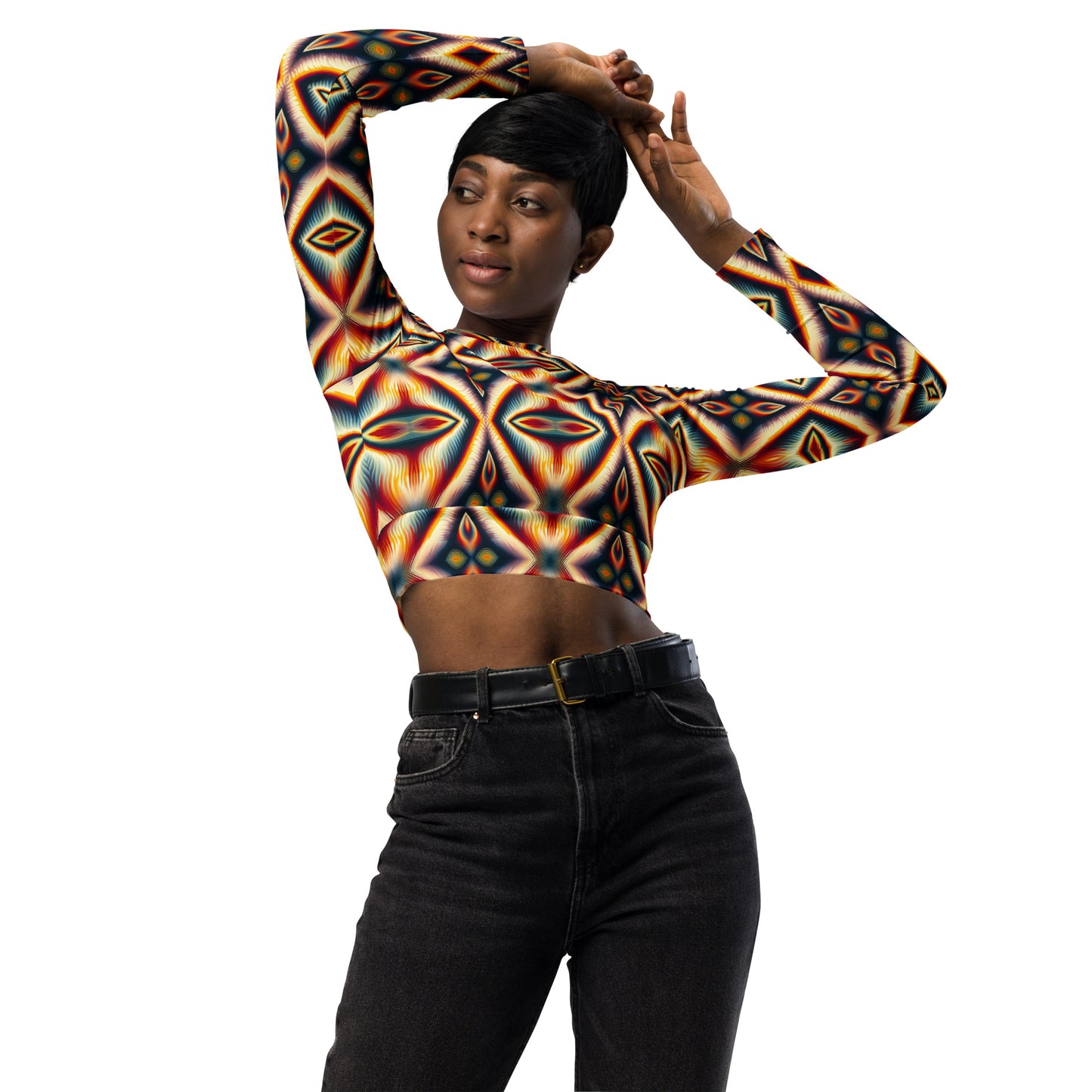 DMV 0075 Psy Artsy Recycled long-sleeve crop top