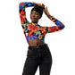 DMV 0257 Floral Recycled long-sleeve crop top