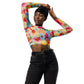 DMV 0106 Floral Recycled long-sleeve crop top