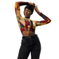 DMV 0251 Abstract Art Recycled long-sleeve crop top