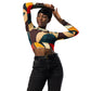 DMV 0296 Abstract Art Recycled long-sleeve crop top