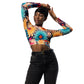 DMV 0404 Floral Recycled long-sleeve crop top