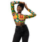 DMV 0193 Floral Recycled long-sleeve crop top