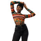 DMV 0415 Boho Recycled long-sleeve crop top