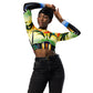 DMV 0258 Retro Art Recycled long-sleeve crop top