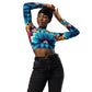 DMV 0636 Floral Recycled long-sleeve crop top