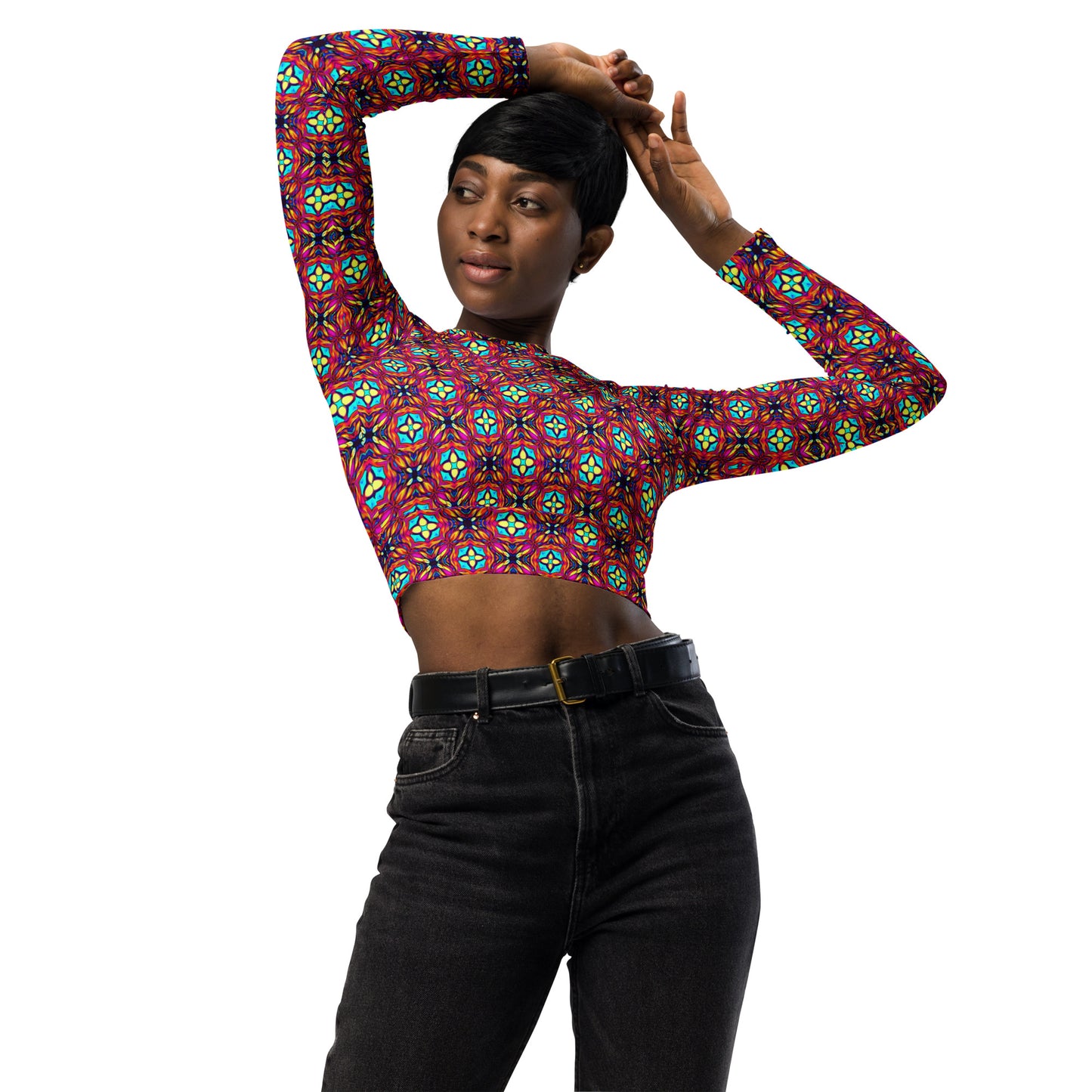 DMV 1064 Psy Artsy Recycled long-sleeve crop top