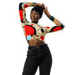 DMV 0820 Retro Art Recycled long-sleeve crop top