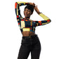 DMV 0586 Abstract Art Recycled long-sleeve crop top