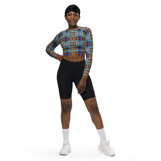 DMV 0228 Avant Garde Artsy Recycled long-sleeve crop top