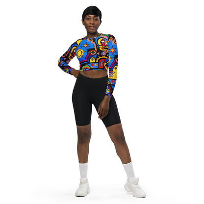 DMV 0235 Psy Art Recycled long-sleeve crop top