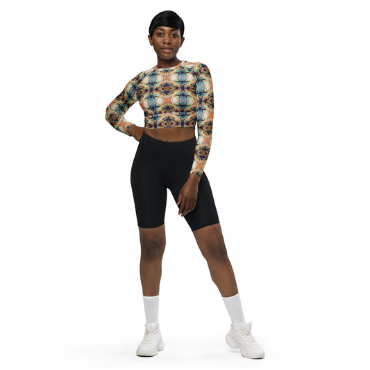 DMV 0273 Chic Boho Recycled long-sleeve crop top