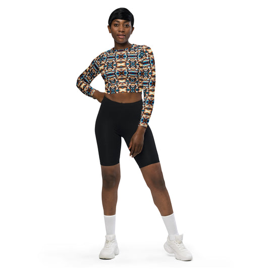 DMV 0275 Conceptual Artsy Recycled long-sleeve crop top