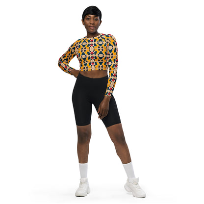 DMV 0236 Vintage Artsy Recycled long-sleeve crop top