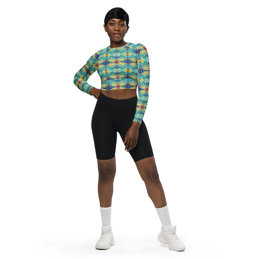 DMV 0231 Chic Boho Recycled long-sleeve crop top