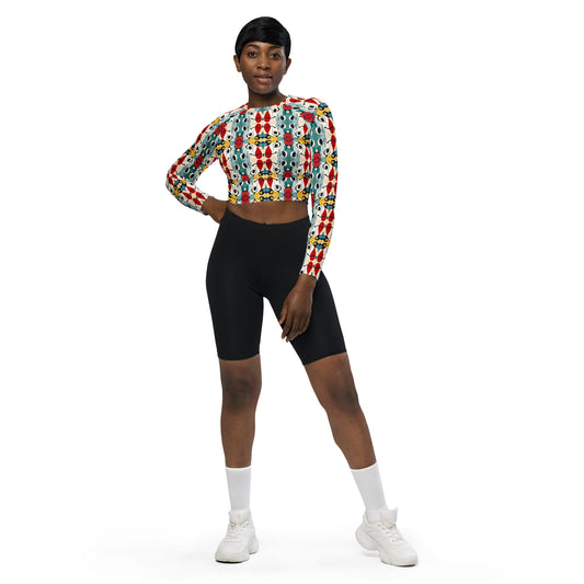 DMV 0230 Vintage Artsy Recycled long-sleeve crop top