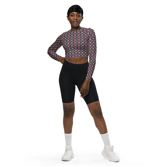 DMV 0034 Psy Artsy Recycled long-sleeve crop top