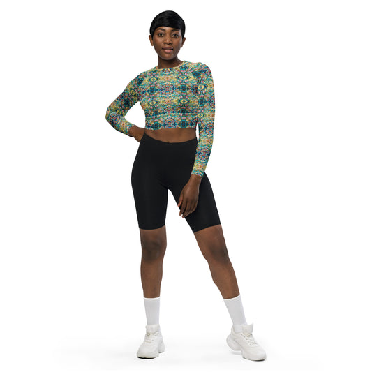 DMV 0049 Chic Boho Recycled long-sleeve crop top