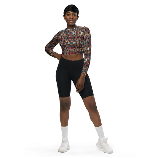 DMV 0007 Conceptual Artsy Recycled long-sleeve crop top