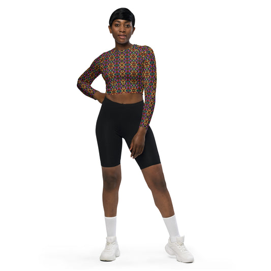 DMV 0056 Psy Artsy Recycled long-sleeve crop top