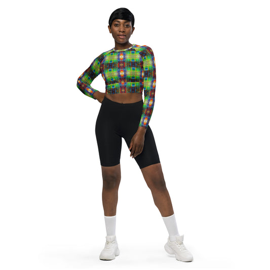 DMV 0077 Avant Garde Artsy Recycled long-sleeve crop top