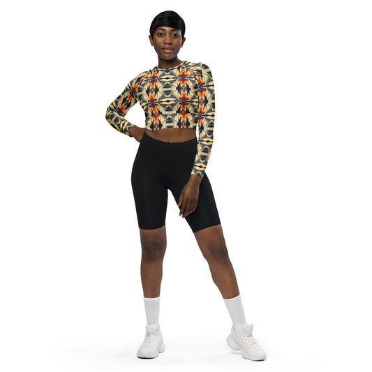 DMV 0059 Conceptual Artsy Recycled long-sleeve crop top