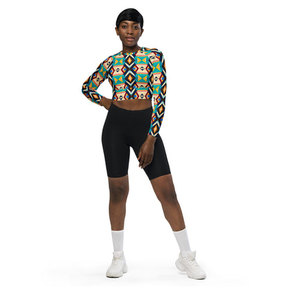 DMV 0111 Classic Boho Recycled long-sleeve crop top