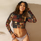 DMV 0256 Retro Art Recycled long-sleeve crop top