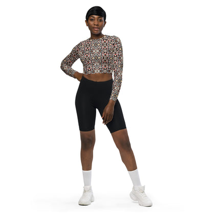 DMV 0131 Chic Boho Recycled long-sleeve crop top