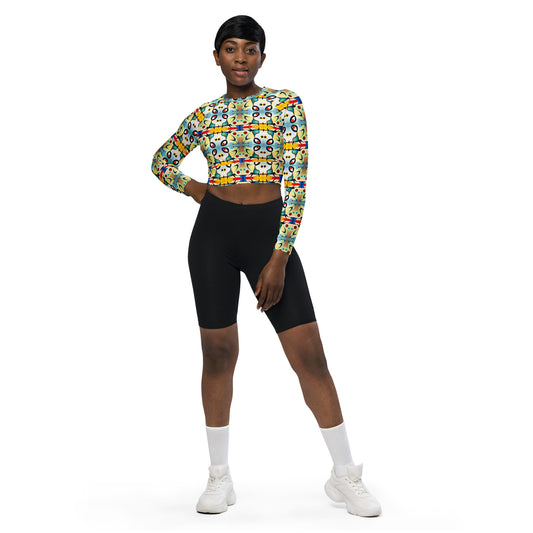 DMV 0102 Vintage Artsy Recycled long-sleeve crop top