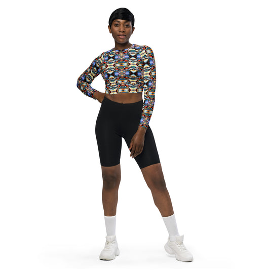 DMV 0221 Conceptual Artsy Recycled long-sleeve crop top