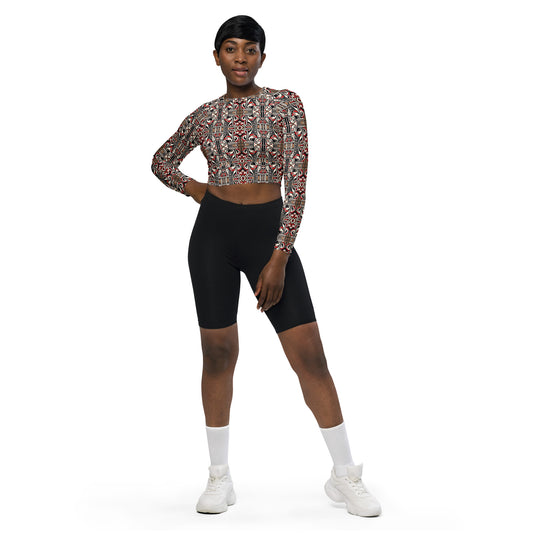 DMV 0161 Chic Boho Recycled long-sleeve crop top