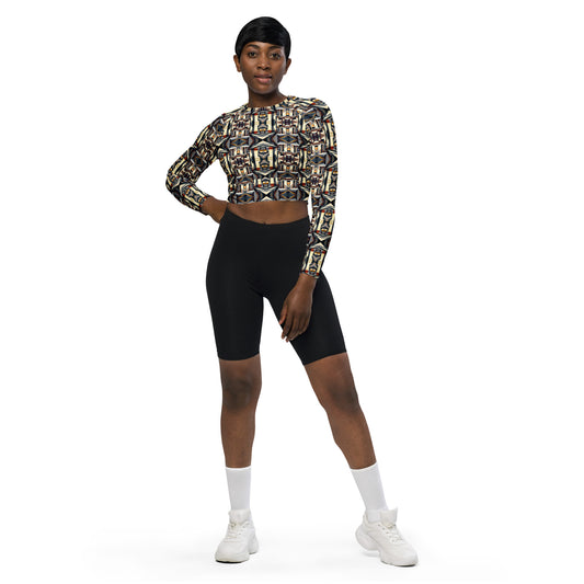 DMV 0133 Conceptual Artsy Recycled long-sleeve crop top