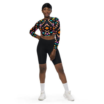 DMV 0147 Boho Recycled long-sleeve crop top