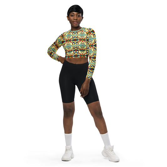 DMV 0405 Vintage Artsy Recycled long-sleeve crop top