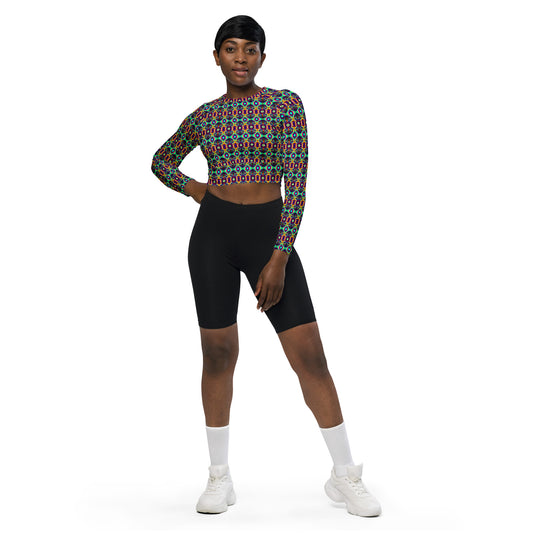 DMV 1465 Psy Artsy Recycled long-sleeve crop top