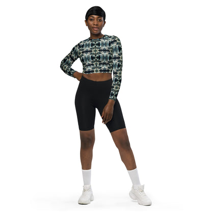 DMV 0414 Conceptual Artsy Recycled long-sleeve crop top