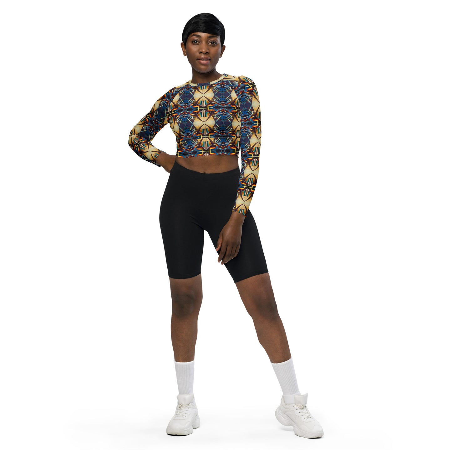 DMV 0406 Conceptual Artsy Recycled long-sleeve crop top