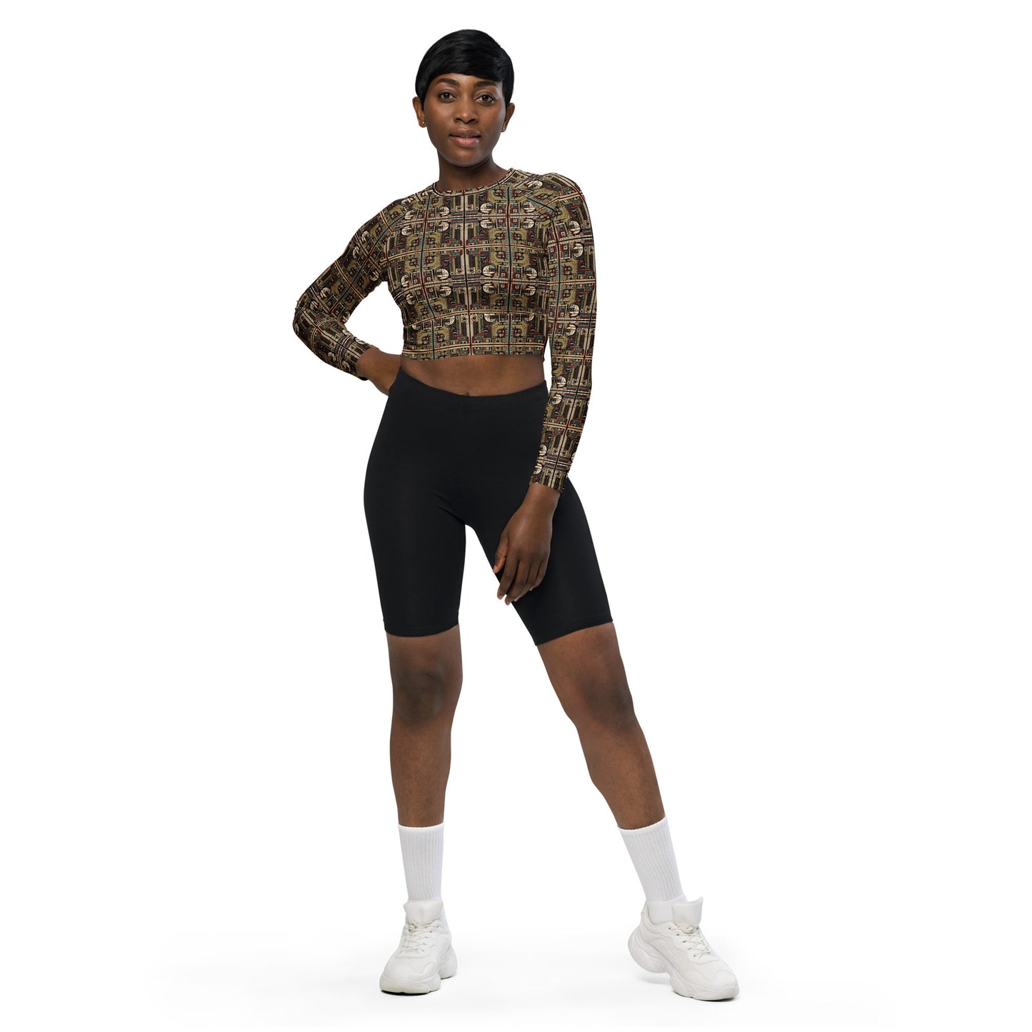 DMV 0790 Classic Boho Recycled long-sleeve crop top