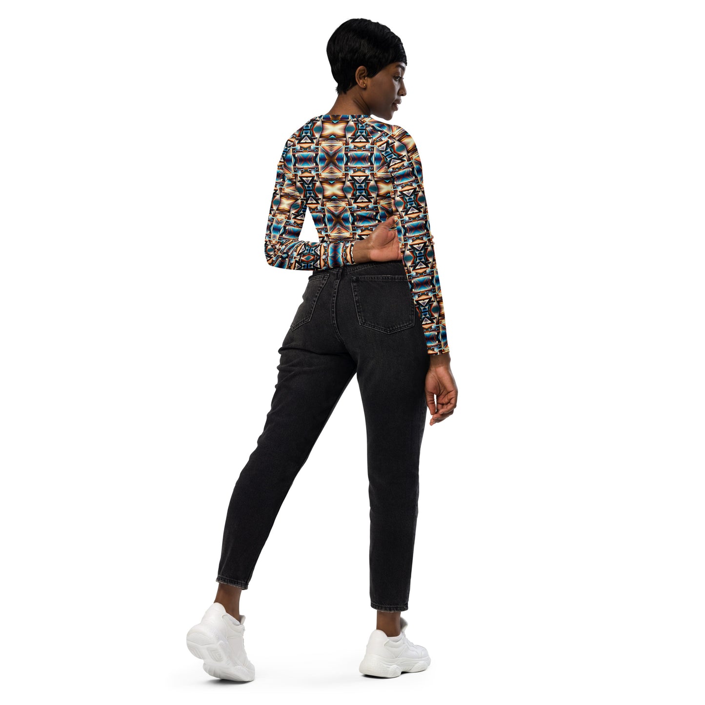 DMV 0275 Conceptual Artsy Recycled long-sleeve crop top