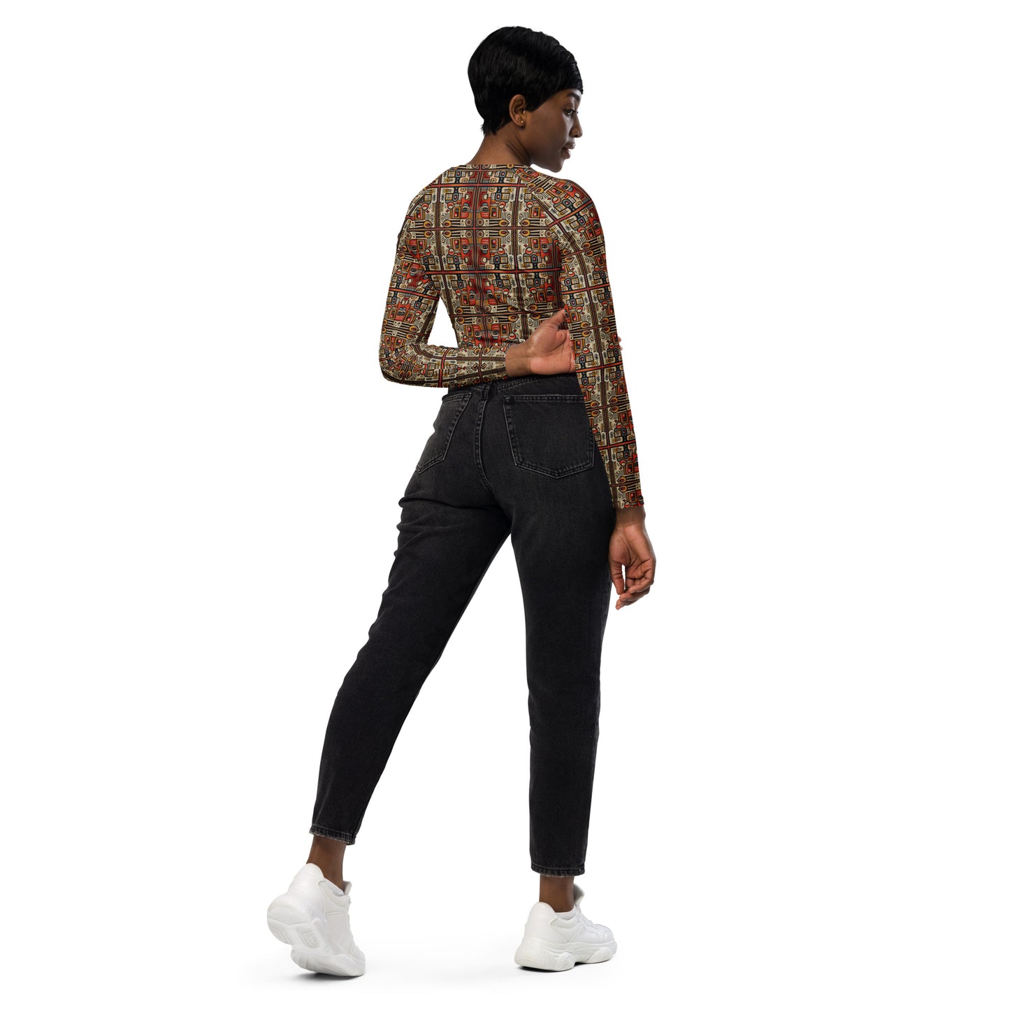 DMV 0073 Classic Boho Recycled long-sleeve crop top