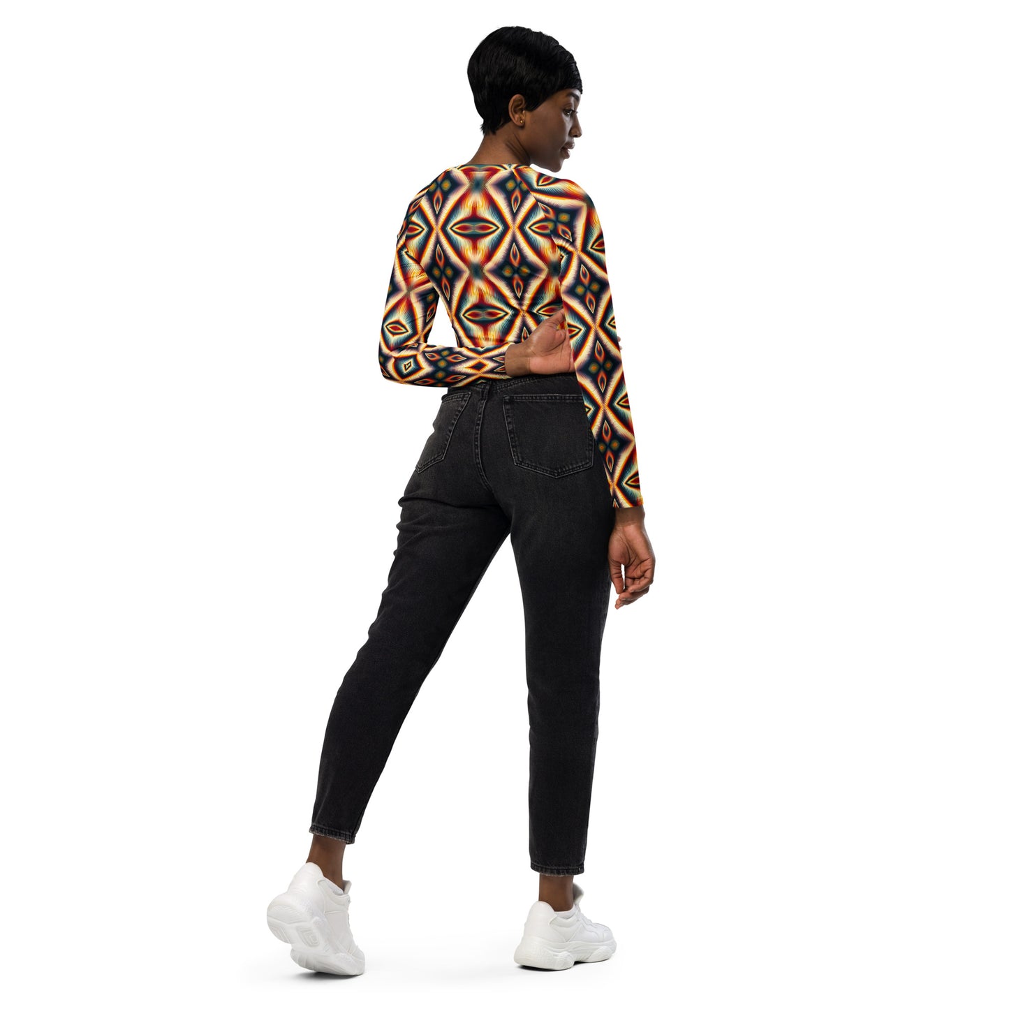 DMV 0075 Psy Artsy Recycled long-sleeve crop top