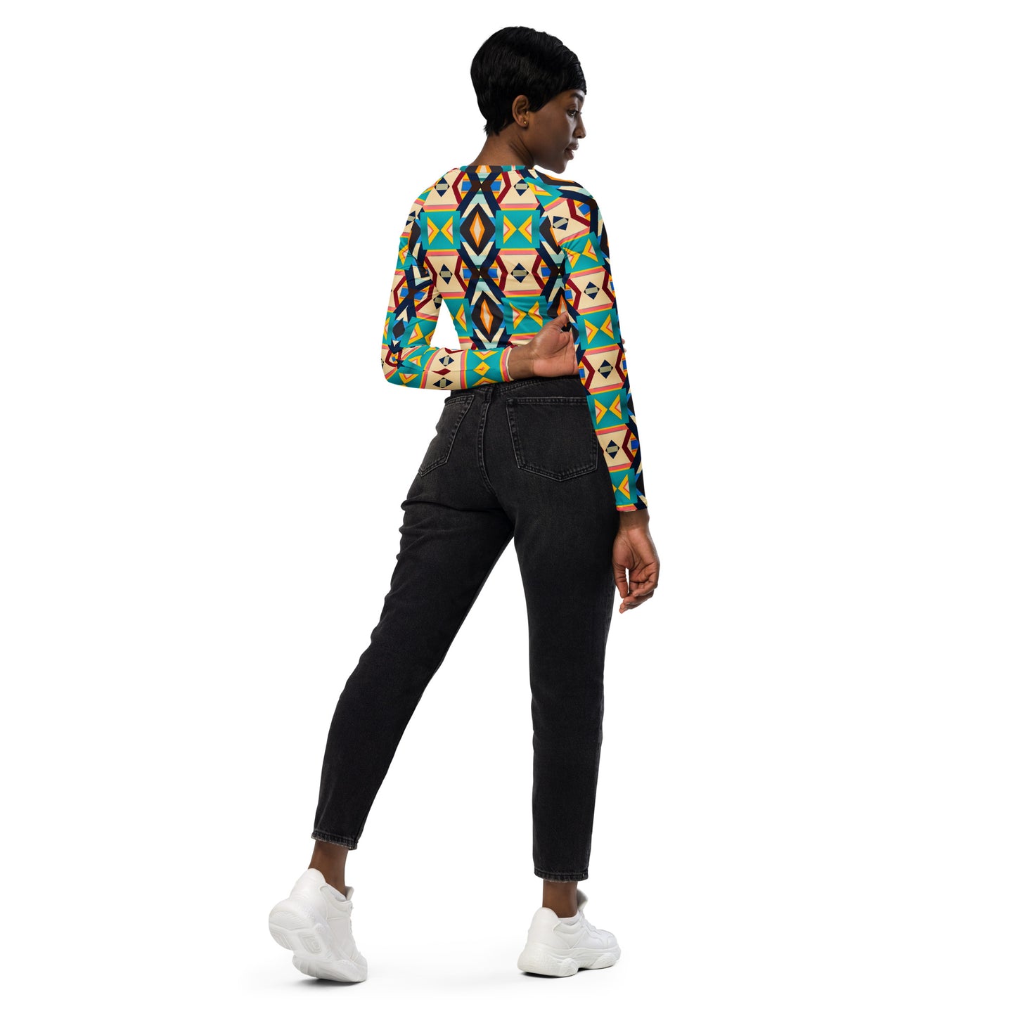 DMV 0111 Classic Boho Recycled long-sleeve crop top