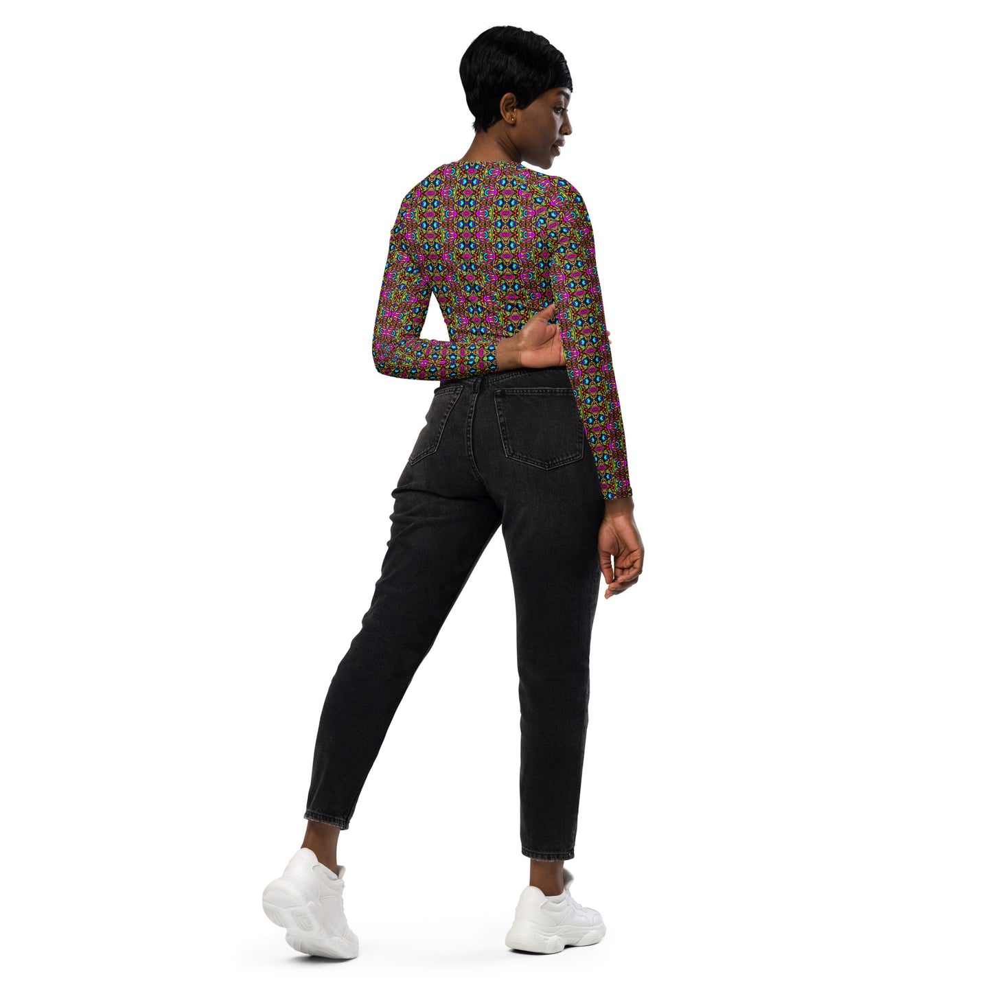 DMV 0270 Psy Artsy Recycled long-sleeve crop top